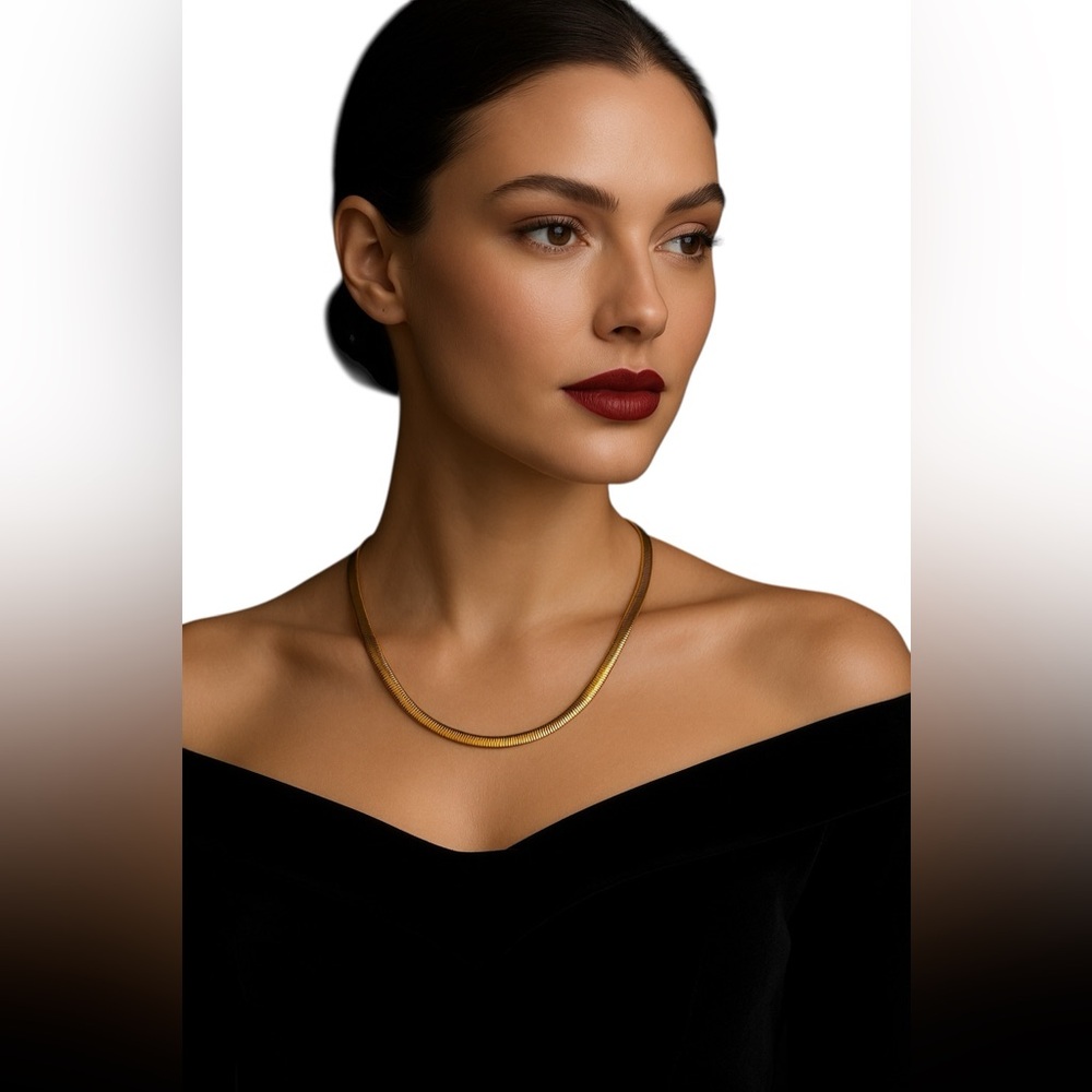 NEW 18K GOLD PLATED SNAKE CHAIN NECKLACE